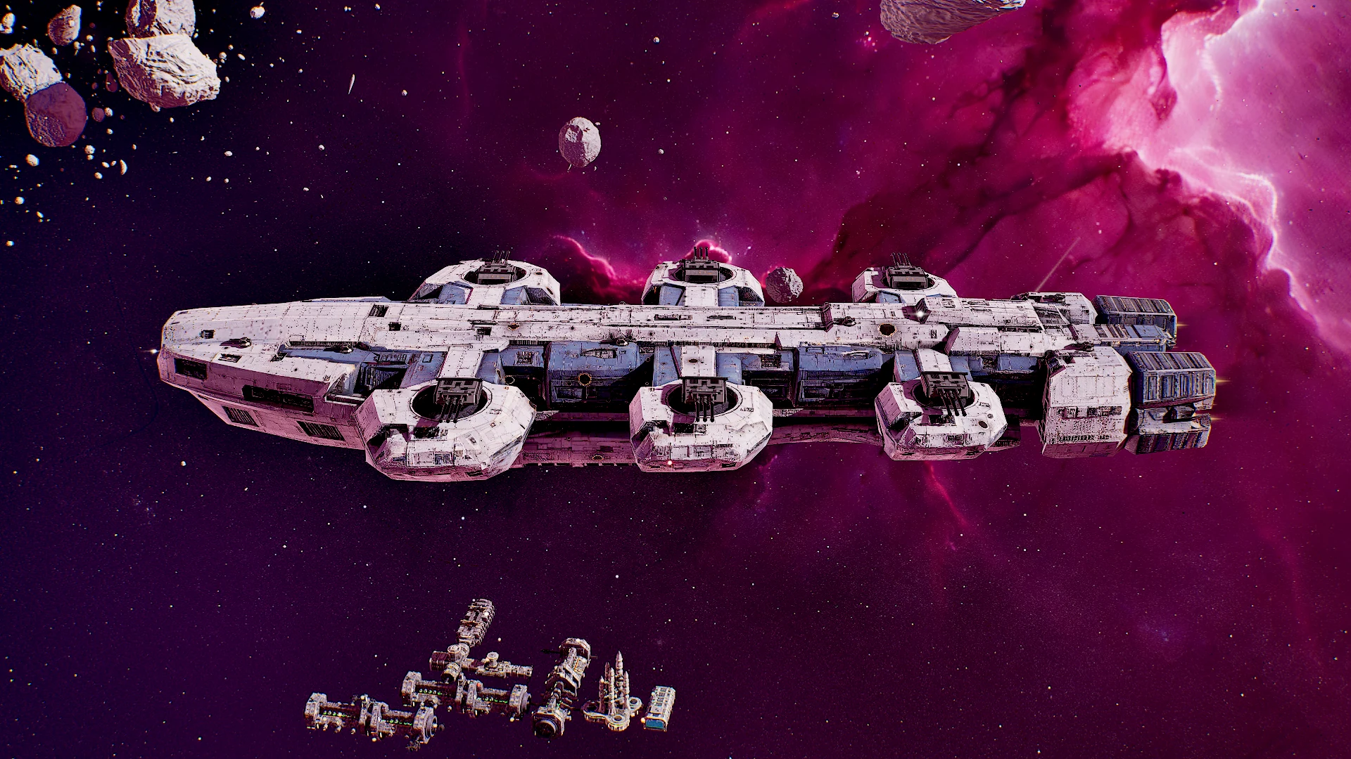 Impact marks and pierced armour plates on an Amarath destroyer.