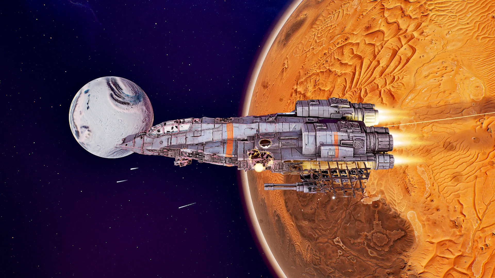 The Reaper’s shattered wing, with its structural frame exposed.