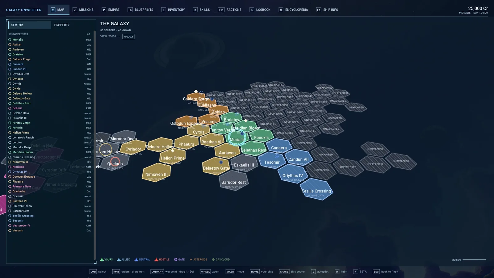The system map expands into the explored galaxy