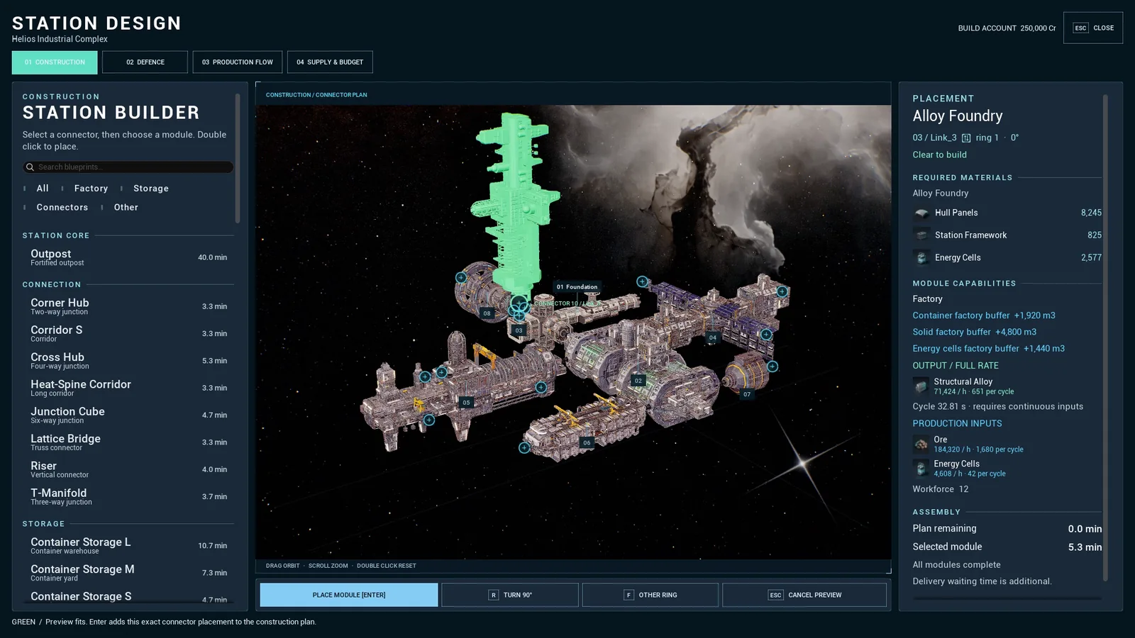 Station design and module placement